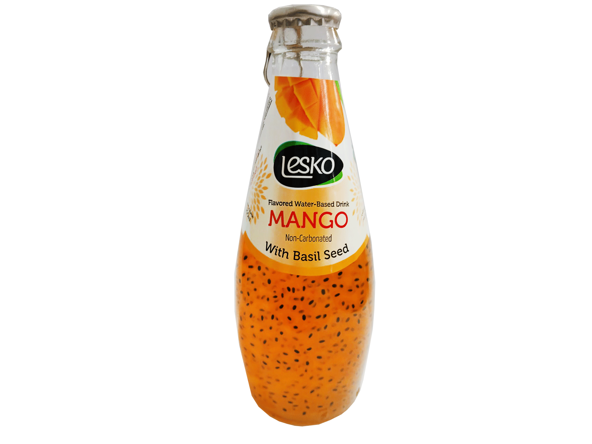 نوشیدنی با طعم انبه حاوی بذر ریحان ۲۹۰  میلی لیتر lesko