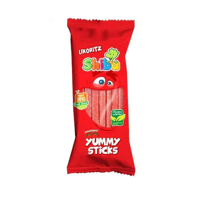 لیکوریتز توت فرنگی شکری ۹۰گرمی شیبا 