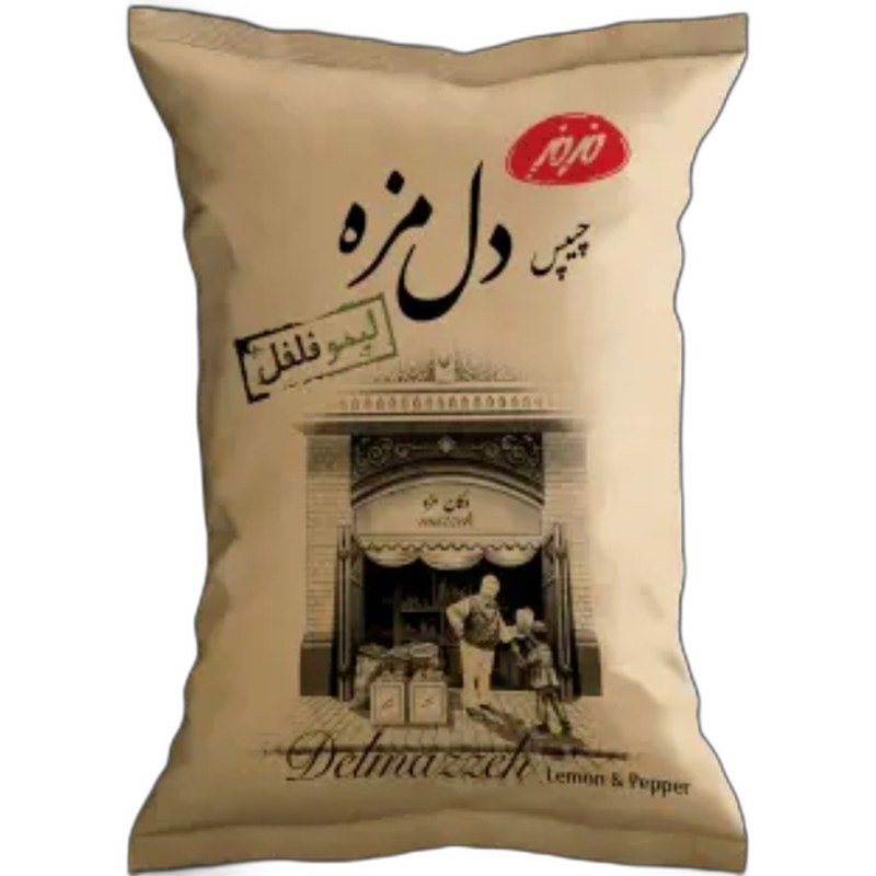 چیپس دل مزه لیمو فلفل سیاه ۹۰ گرمی مزمز